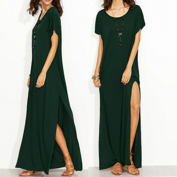 BOUTIQUE Dresses & Skirts - 🎉ONE DAY SALE🎉  🌿🌱 GREEN SIDE SLIT MAXI🌱